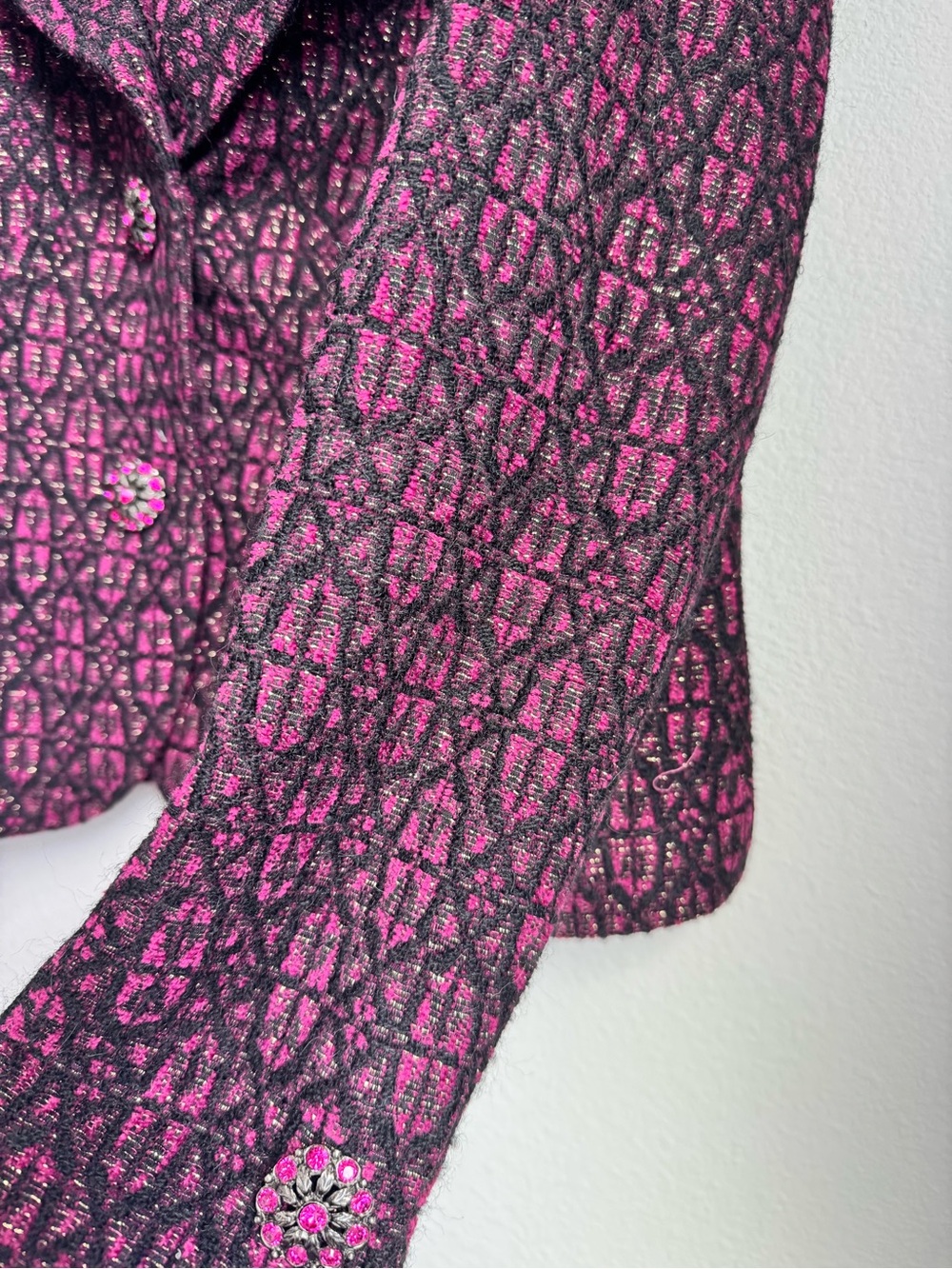 Dana Buchman Pink & Black Patterned Blazer - Picture 3 of 6